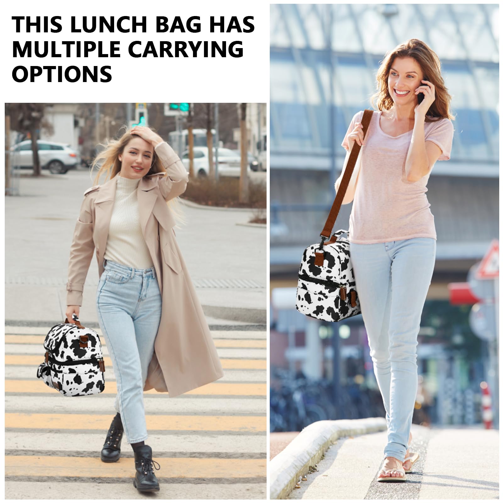 LOKASS Bolsa de Almuerzo con doble compartimento, mantiene separadas comidas y bebidas