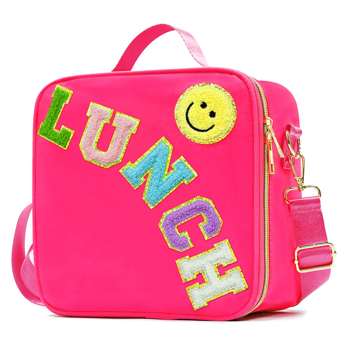Lokfar bolsa de almuerzo rosa para mujer, diseño práctico y compacto para la escuela.