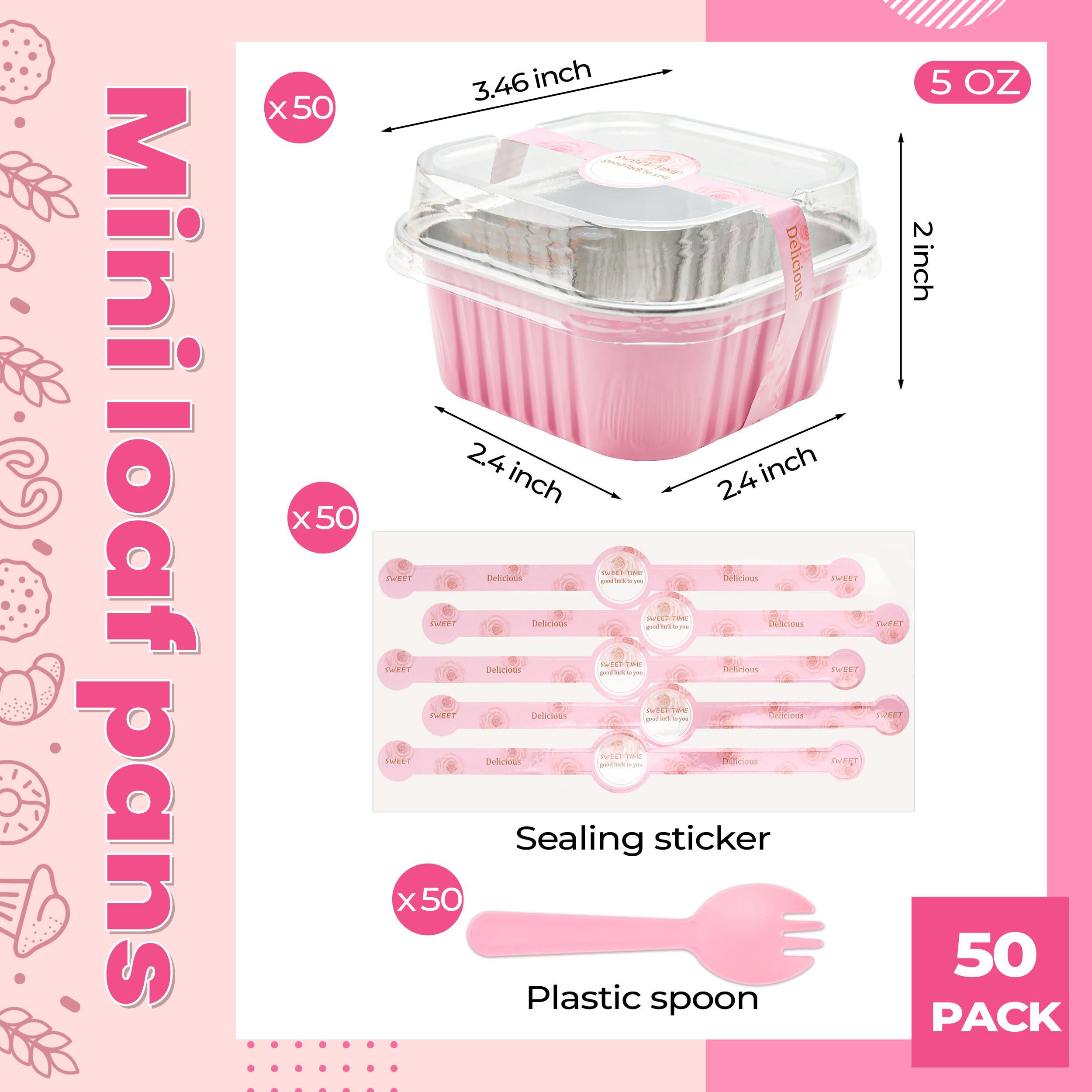 Lokqing conjunto de 50 moldes mini y 50 cucharas para servir.
