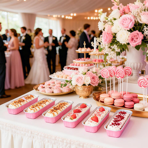 LOKQING presentación rosa para mesas y buffets coordinados.
