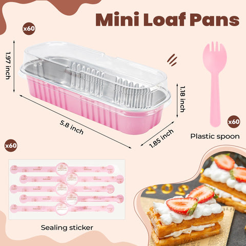 Lokqing tapas transparentes para moldes rosa, protegen y muestran postres.