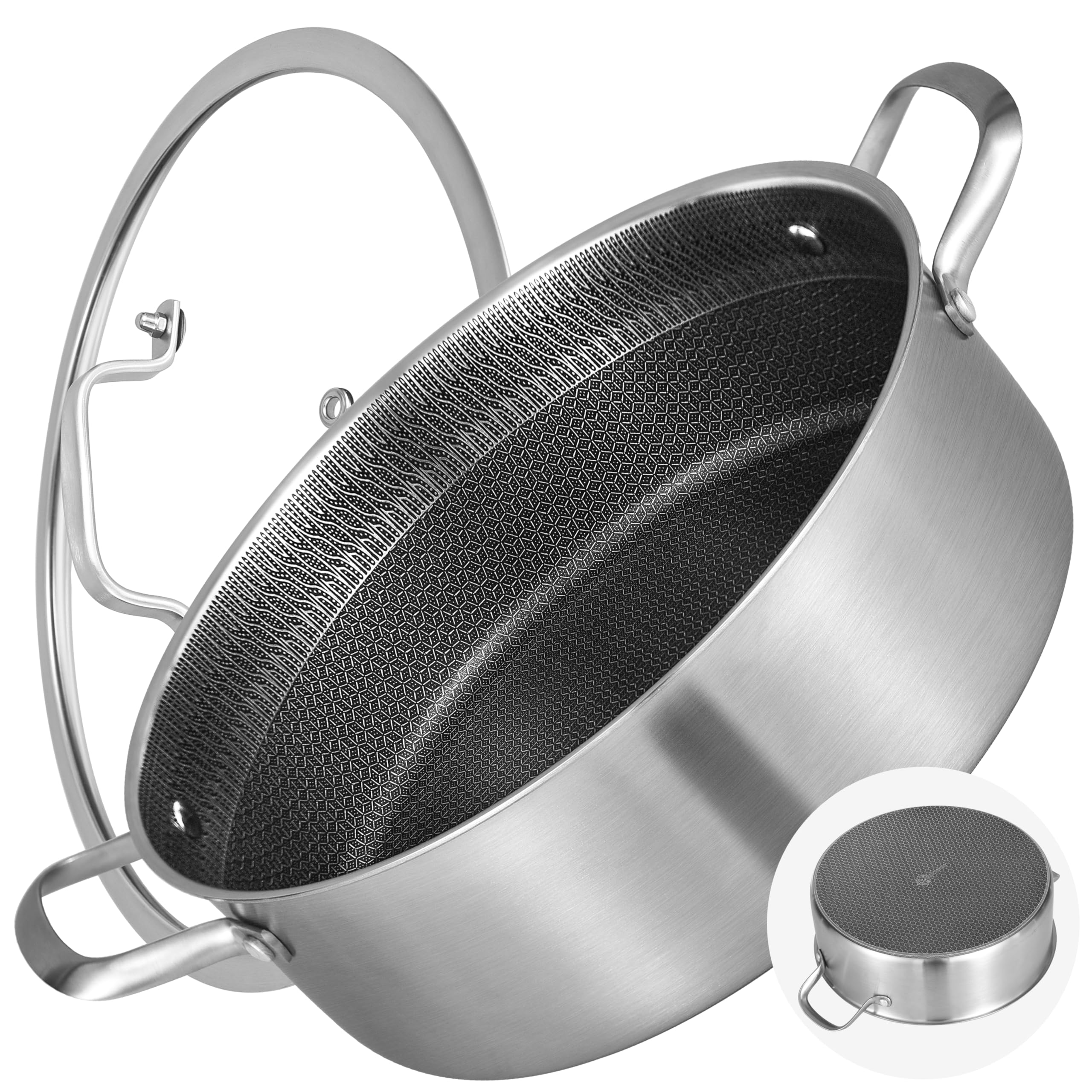 Sartén LOLYKITCH de 12 pulgadas con Tri-Ply para cocción uniforme.