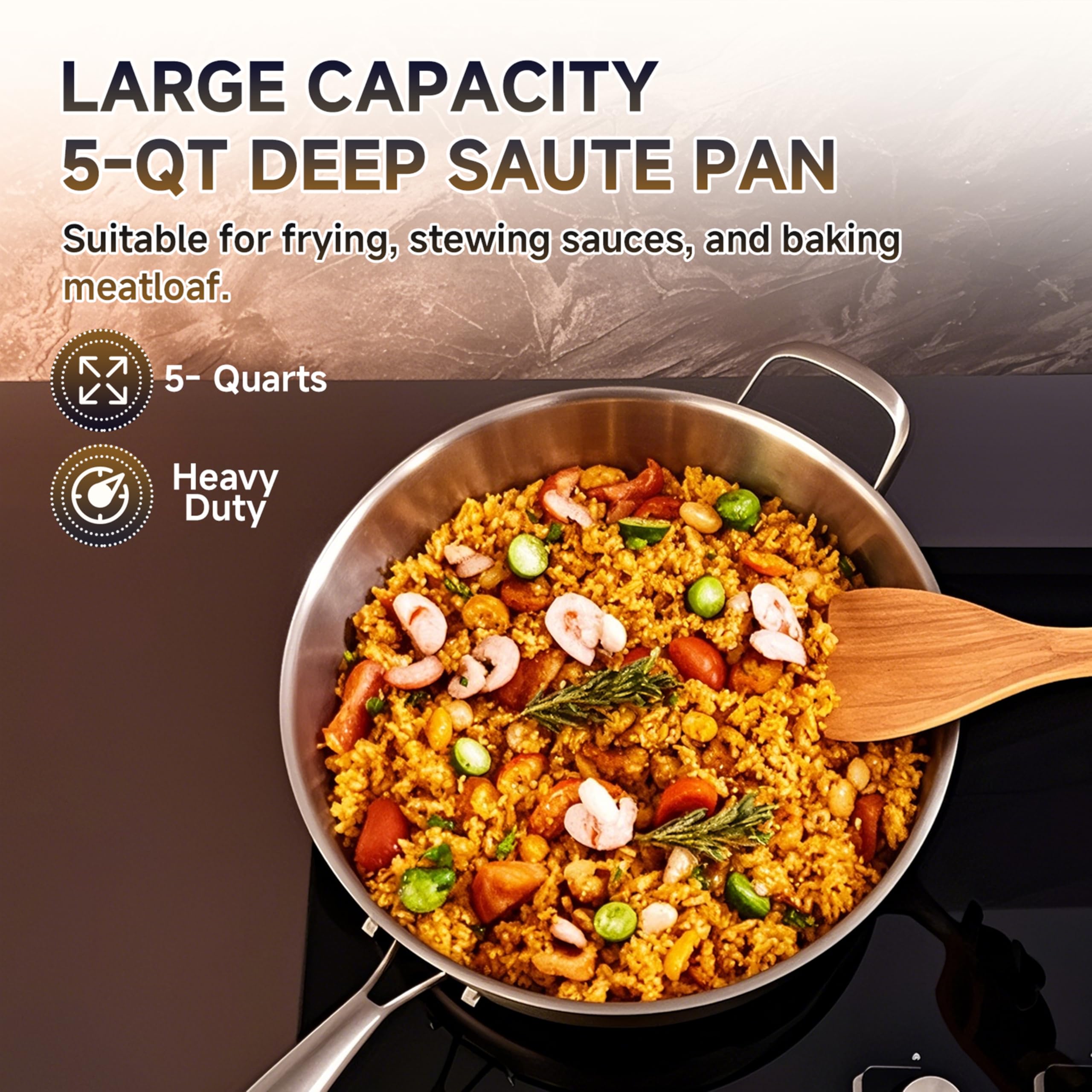 Mango desmontable de la sartén LOLYKITCH, manejo seguro y almacenamiento compacto.