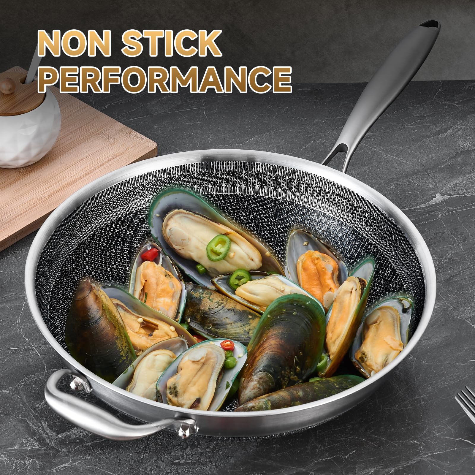 Wok LOLYKITCH mango desmontable para almacenamiento fácil