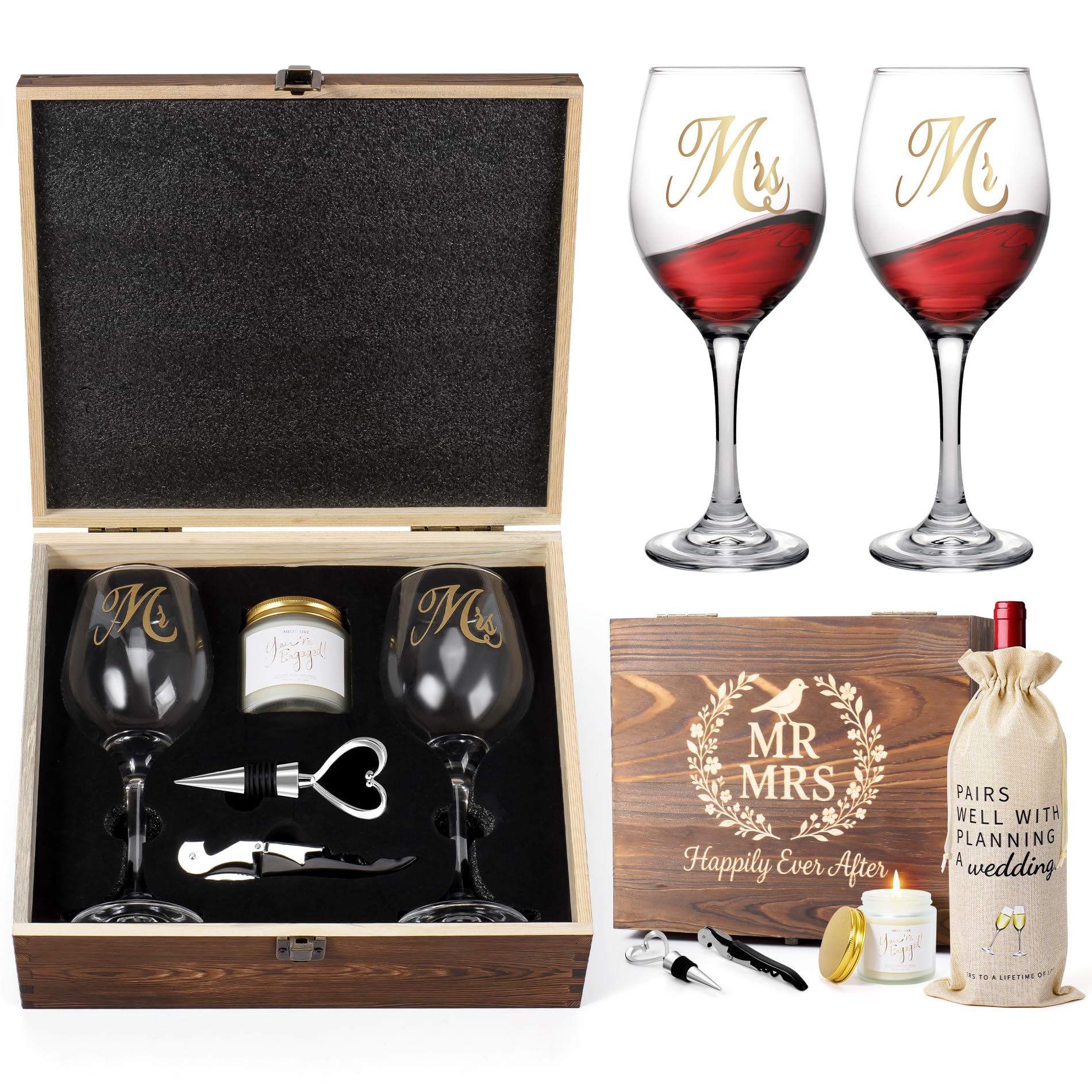 LOMEVE copas Sr y Sra de vino para brindis elegante.