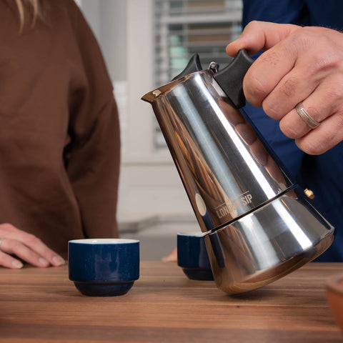 London Sip cafetera moka sabor puro, sin tinte metálico