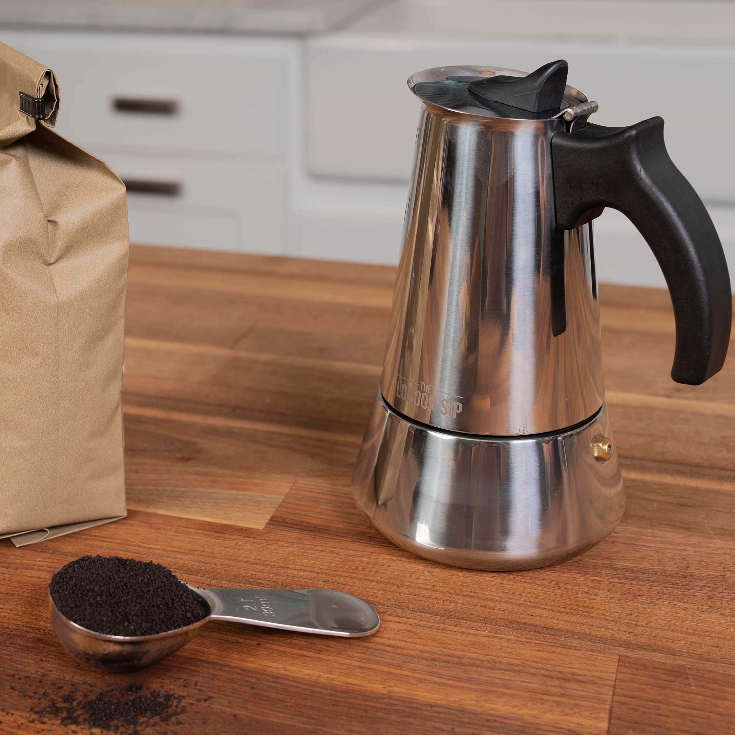 London Sip cafetera moka uso induccion, compatible con placa de inducción