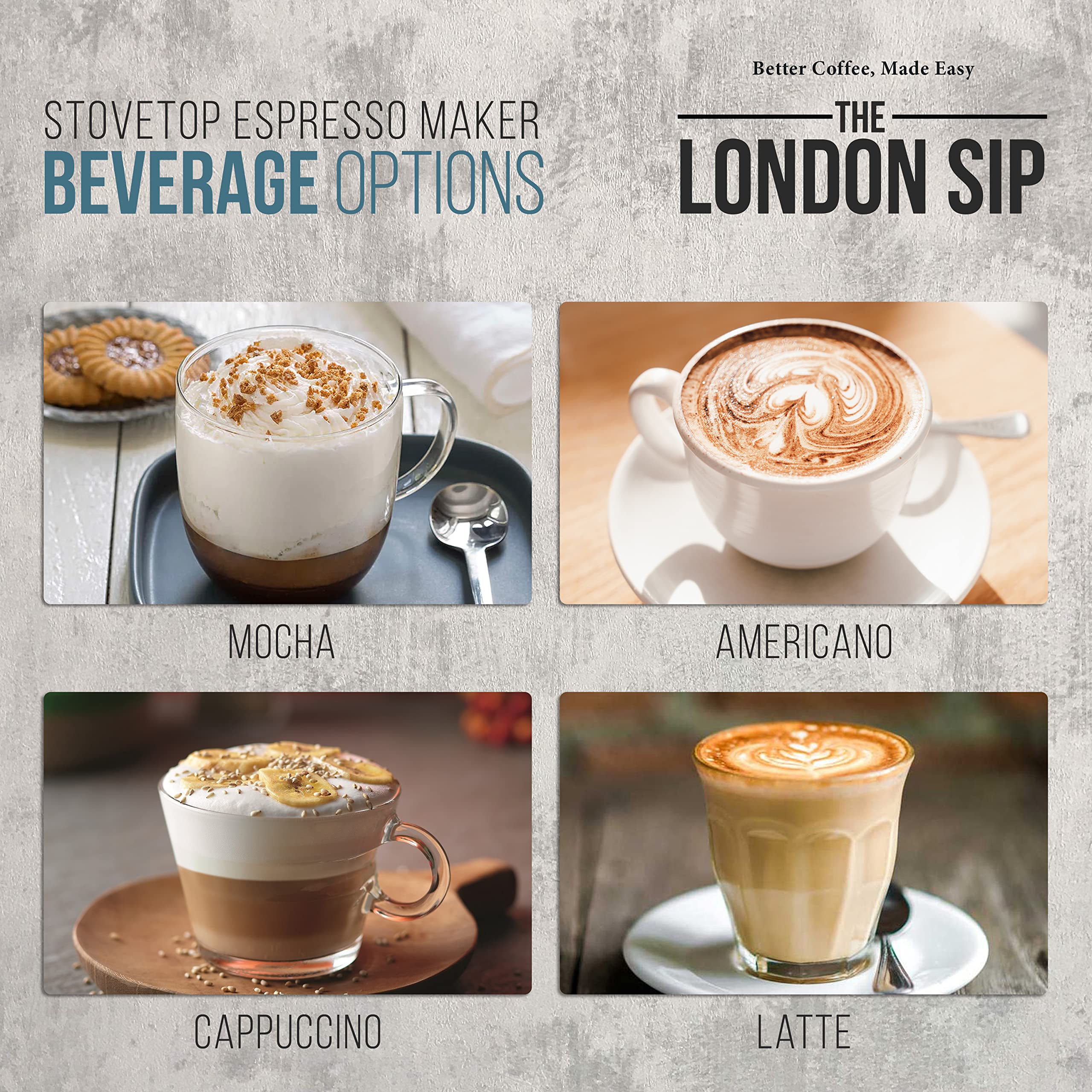 London Sip cafetera moka válvula de vapor segura, protección al hervido