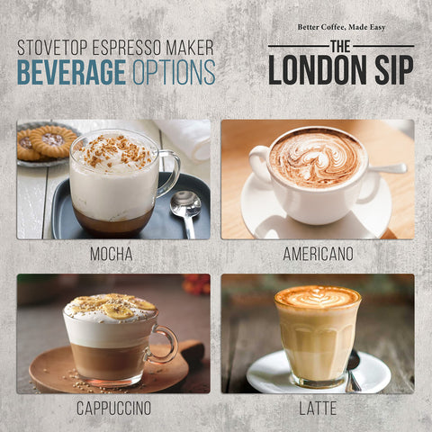 London Sip cafetera moka válvula de vapor segura, protección al hervido