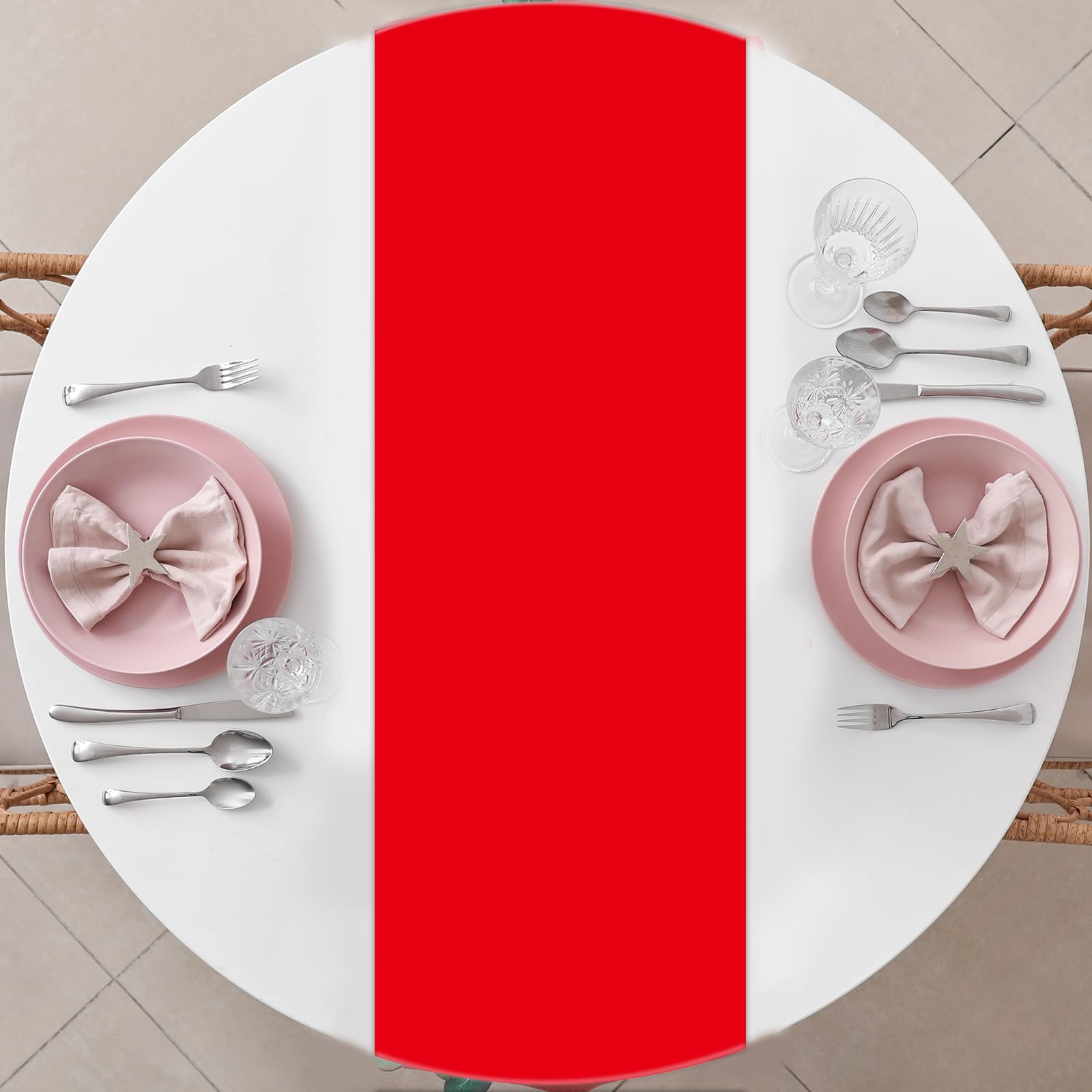 Lonfliness corredor de mesa rojo para graduaciones, decoración sobria y moderna.