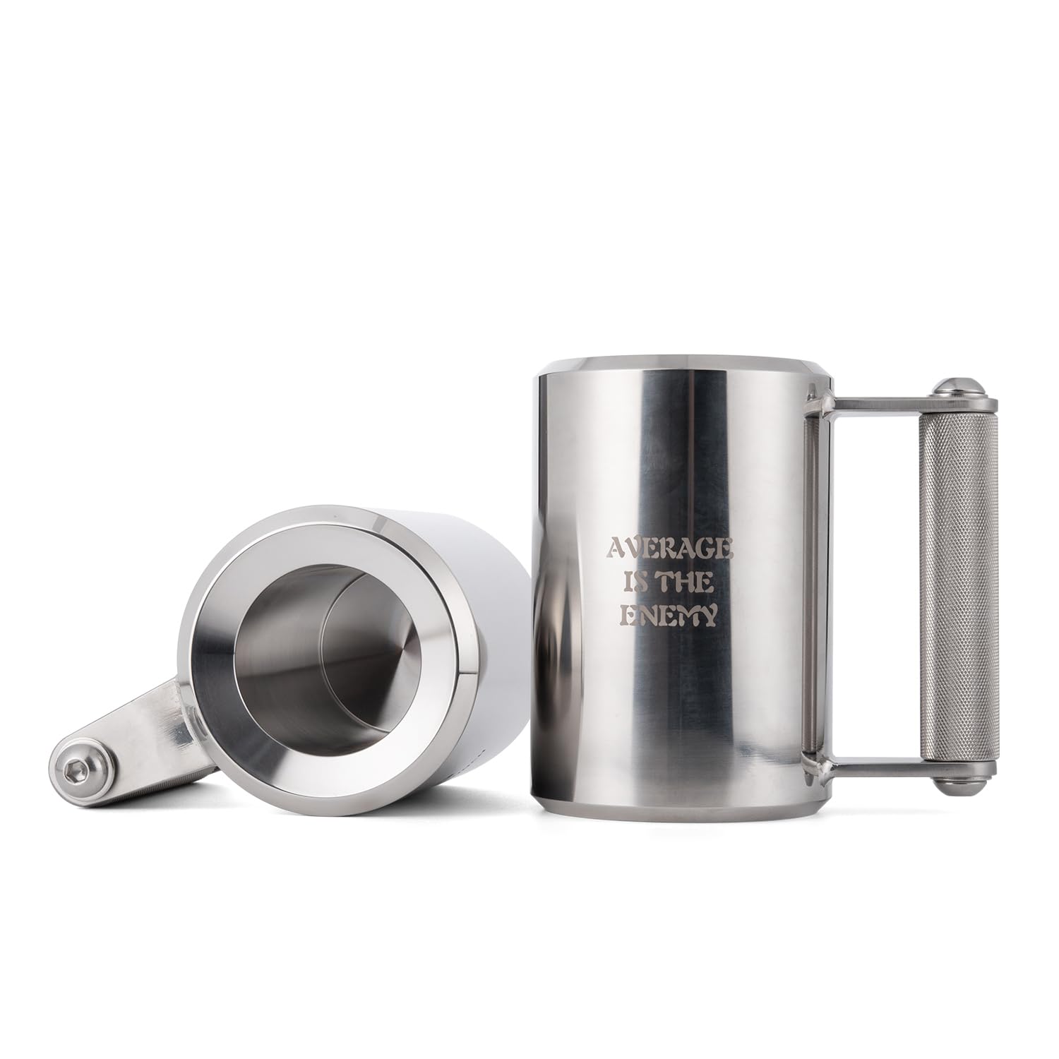 LongPunch taza pesada con forma de mancuerna, ideal para entrenar y beber.