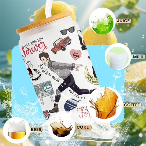 LONGXIN Tapa de bambú para taza de cristal, mantiene la bebida protegida.