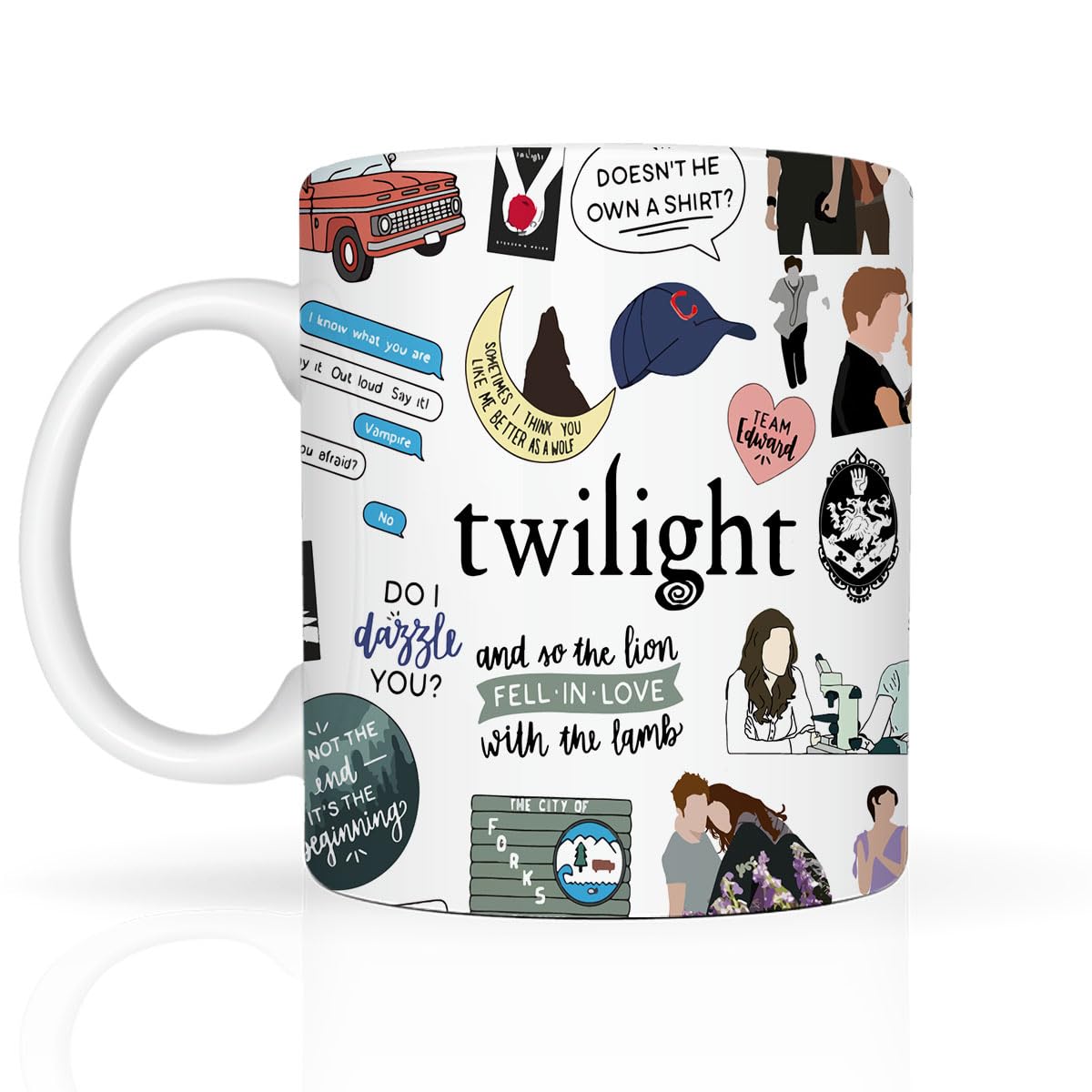Taza LONGXIN Twilight en mano, regalo temático para fans de Twilight.