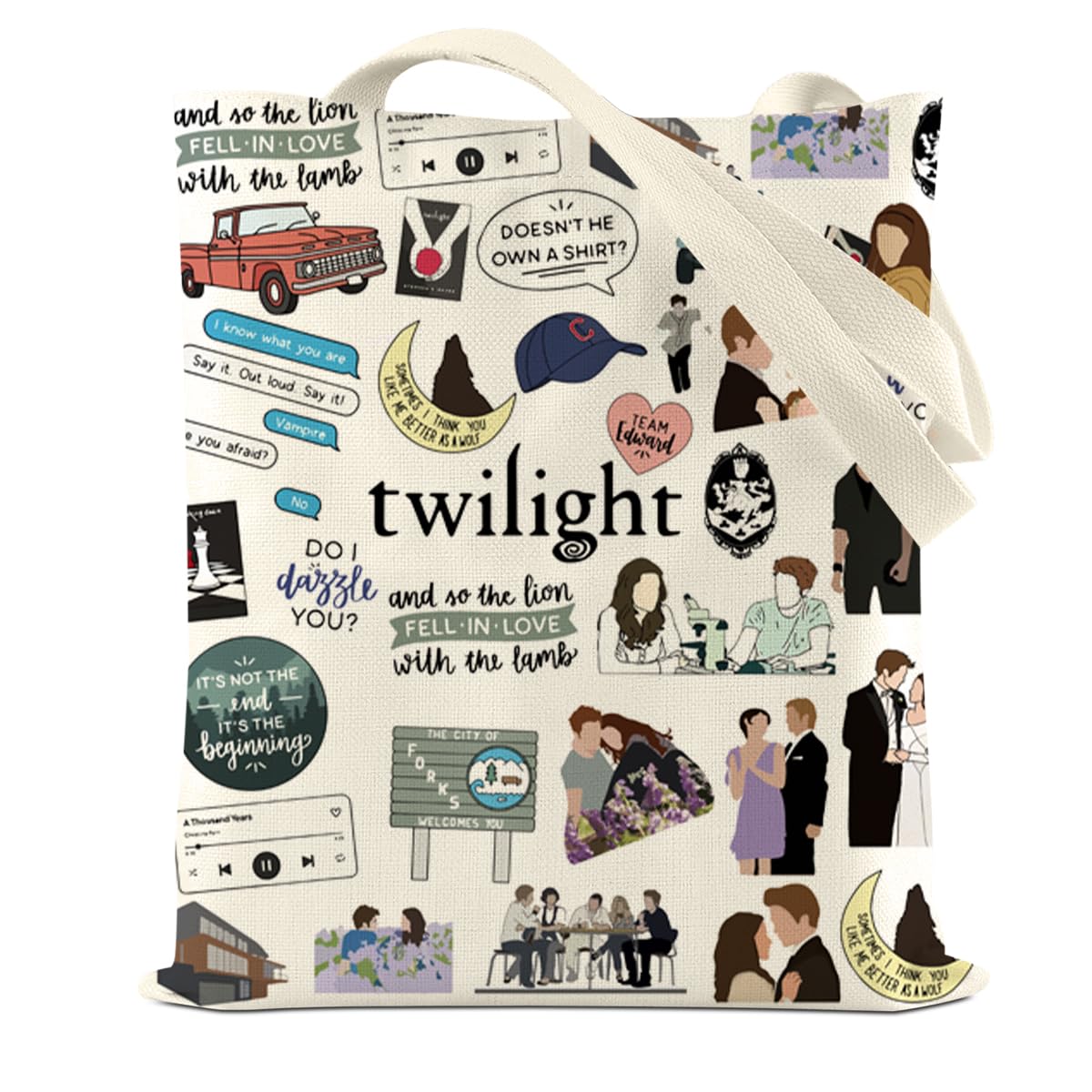LONGXIN Twilight Merch, frente de lona, perfecto para uso diario y estilo casual.