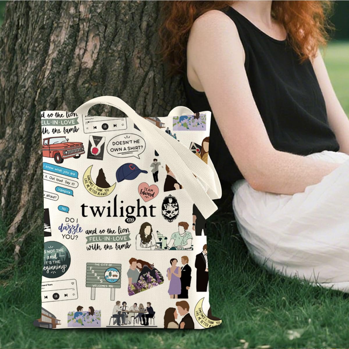 LONGXIN Twilight Merch, capacidad amplia, ideal para compras, libros y otros esenciales.