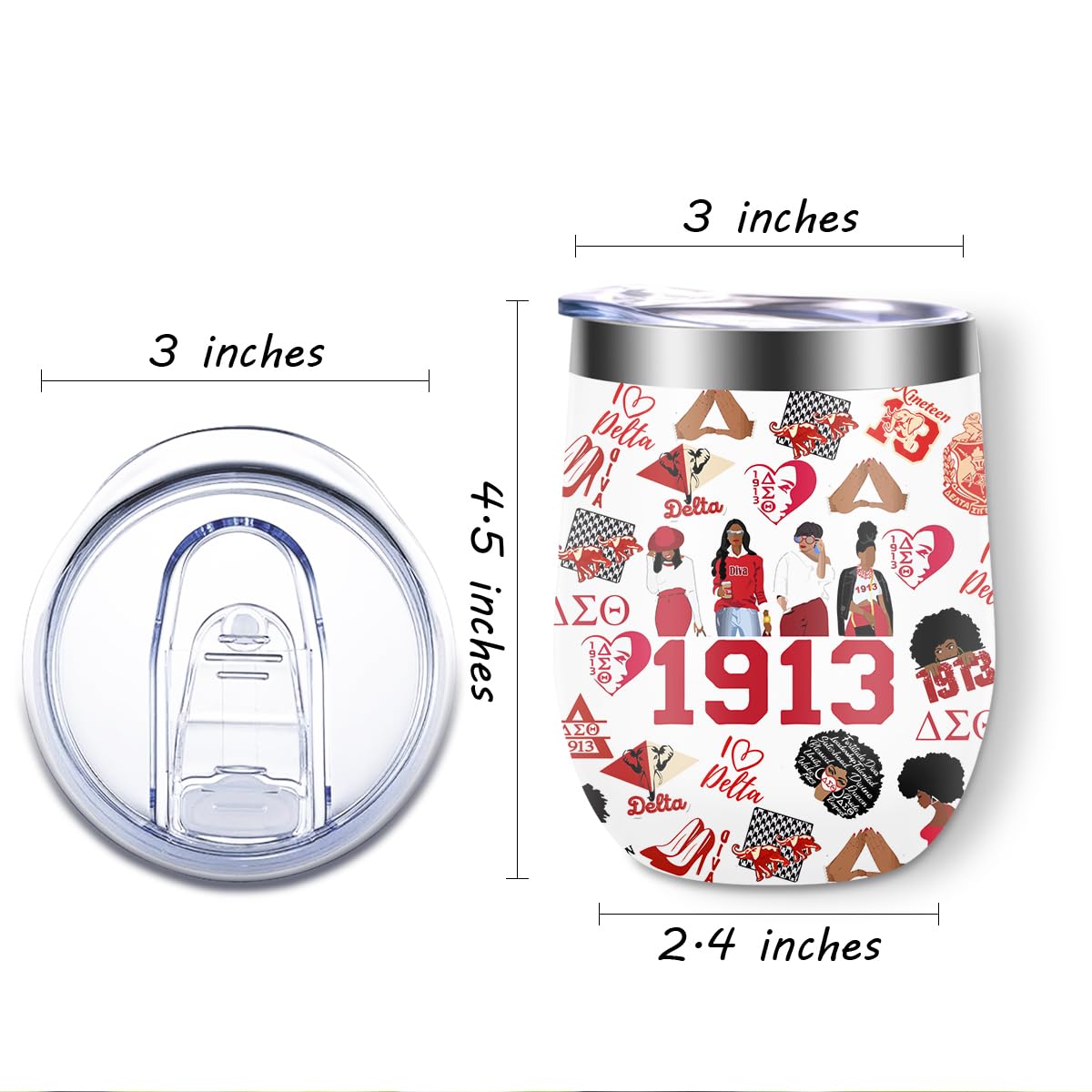 Vaso LONGXIN para vino y café, 12 oz, uso diario y exterior.