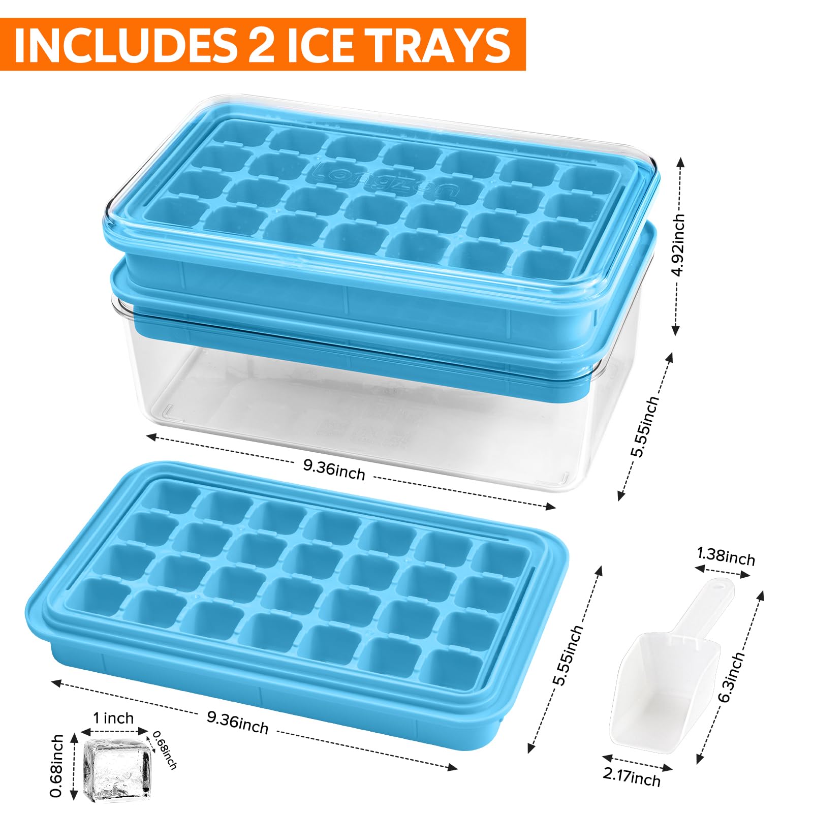Longzon caja almacenamiento hielos con tapa mantiene el hielo limpio y seguro