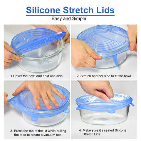Longzon tapa silicona 6.5 pulgadas evita derrames en la cocina diaria.
