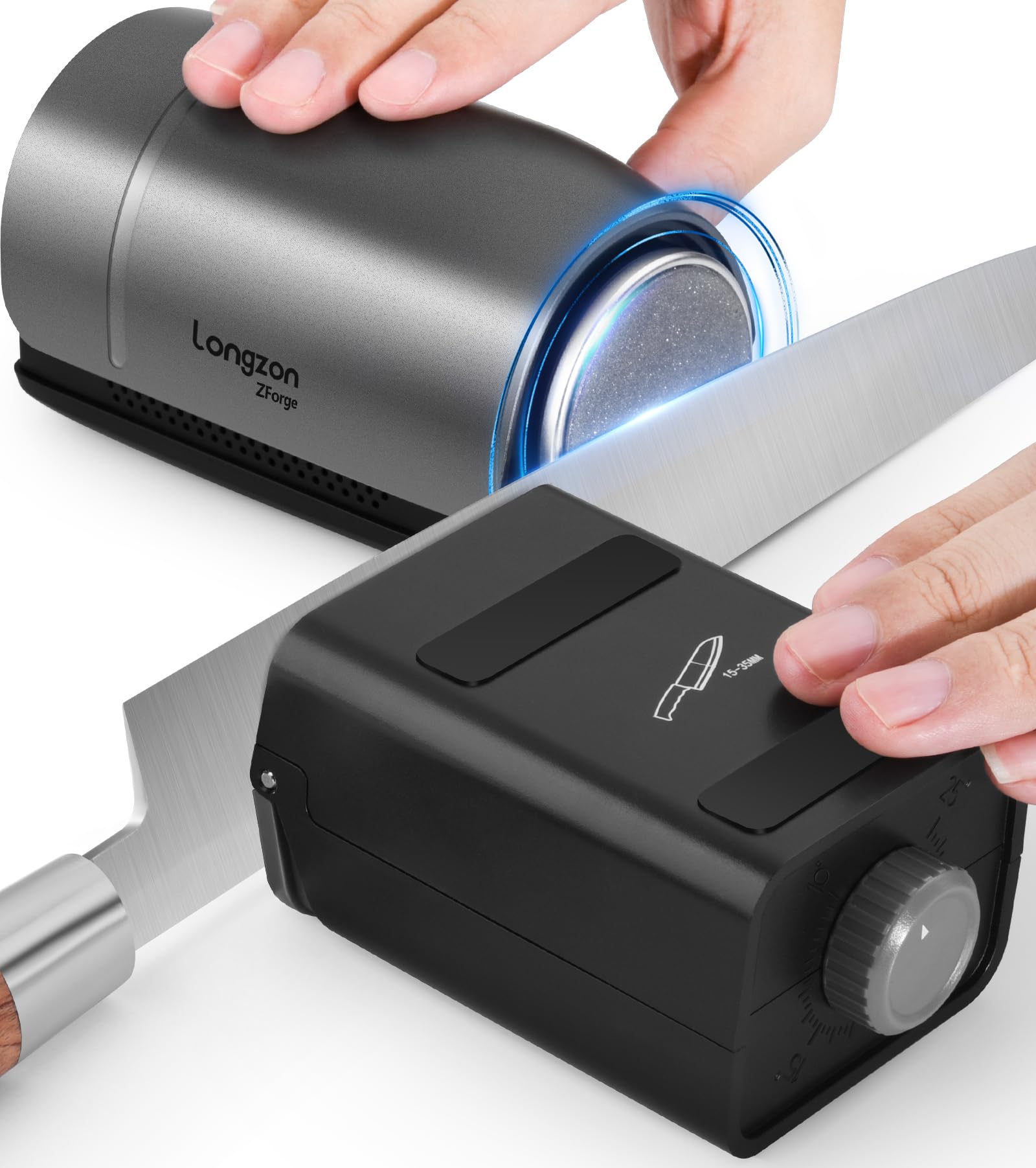 Longzon ZForge afilador eléctrico rodante con disco diamante 360 para afilar rápido