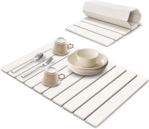 Lonsta almohadilla de piedra seca, diseño blanco para encimera ordenada y seca.