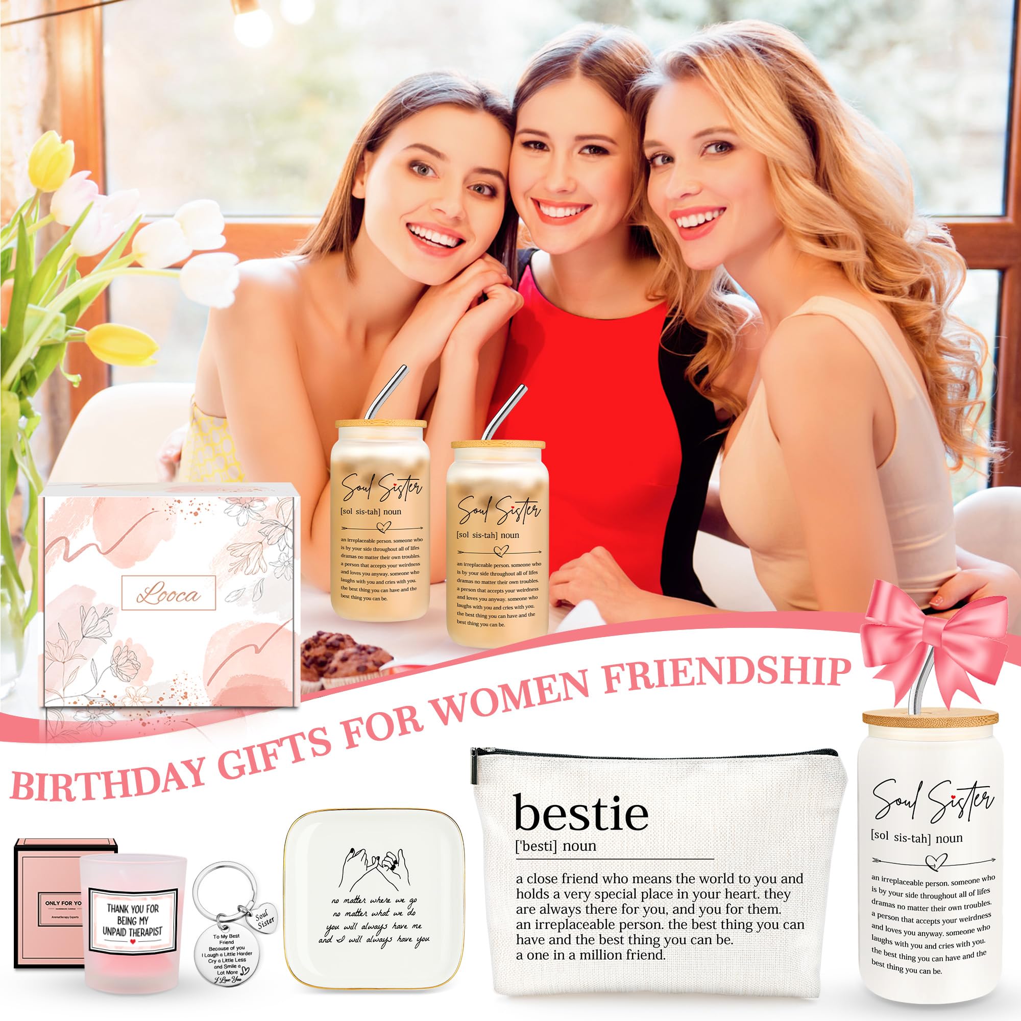 Looca caja regalo alma hermana, presentación elegante para sorprender.