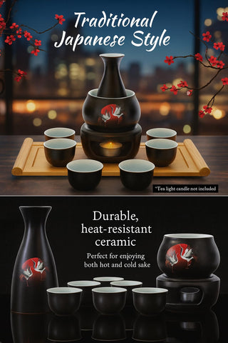 Botella de sake cerámica LOONCREST para servir con estilo