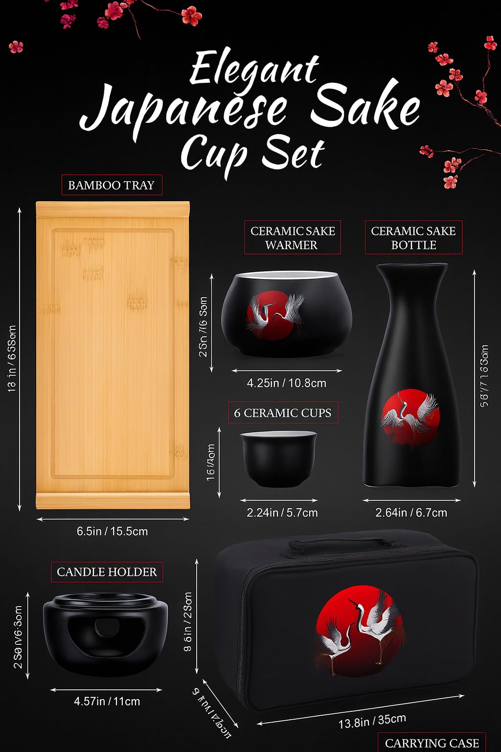 Servicio de sake caliente LOONCREST en mesa con elegancia