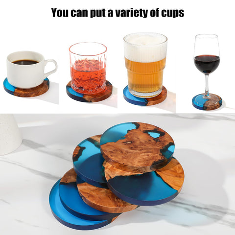 Loongresinwood posavasos Montaña Mar detalle, pieza única para decorar tu comedor.