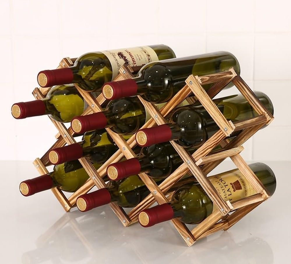LoongZDD estante de vino con diseño plegable para encimado y ahorro de espacio.