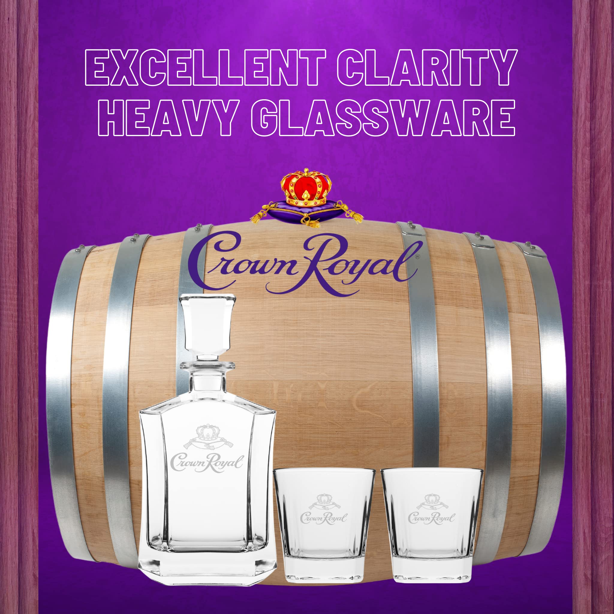 LORD'S ROCKS logo-láser Crown Royal en decantador con acabado moderno