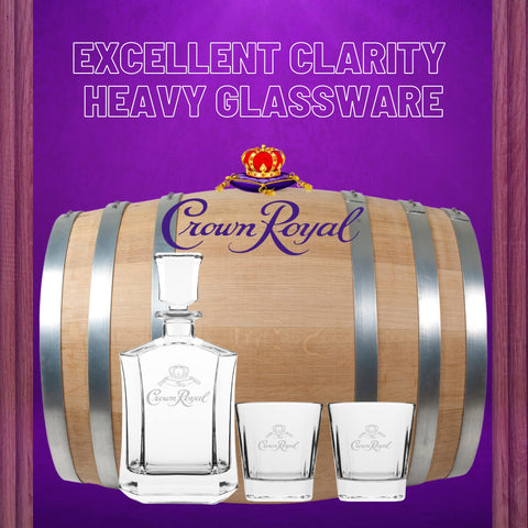 LORD'S ROCKS logo-láser Crown Royal en decantador con acabado moderno