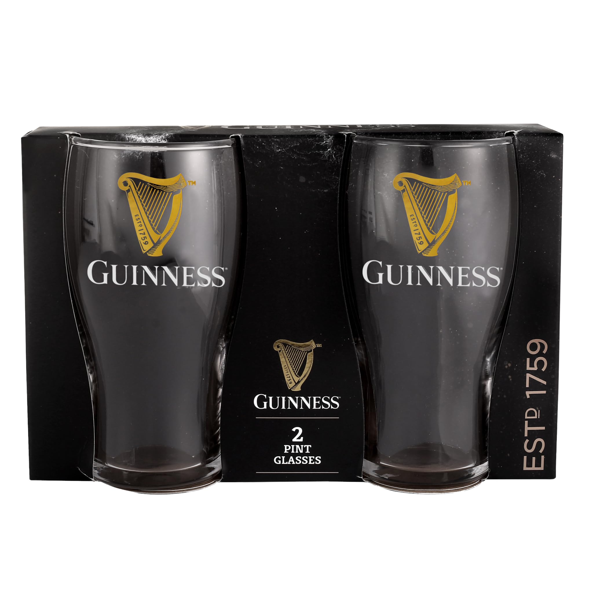 Vaso LORD'S ROCKS con arpa visible, ideal para Guinness y espuma estable.