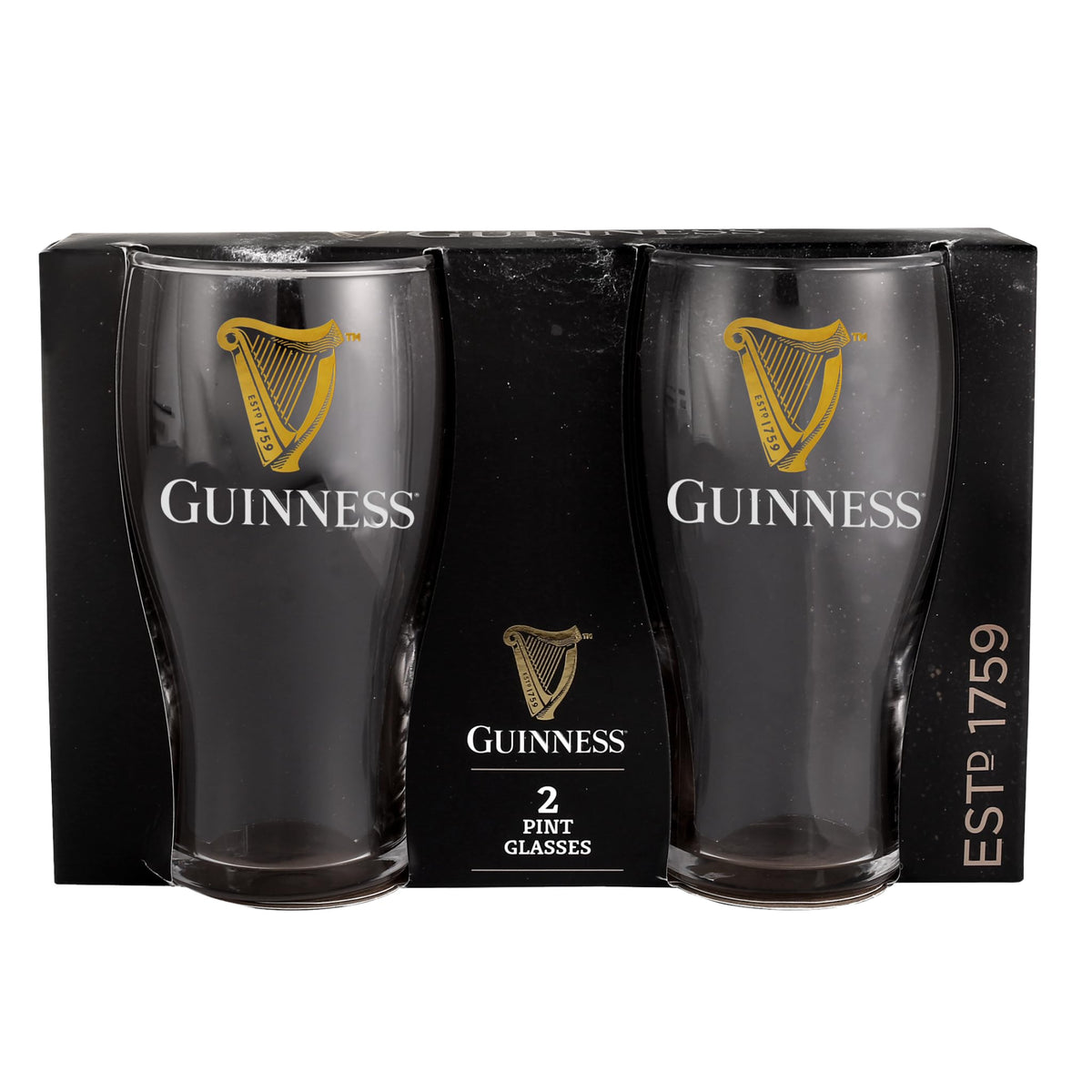 Vaso LORD'S ROCKS con arpa visible, ideal para Guinness y espuma estable.