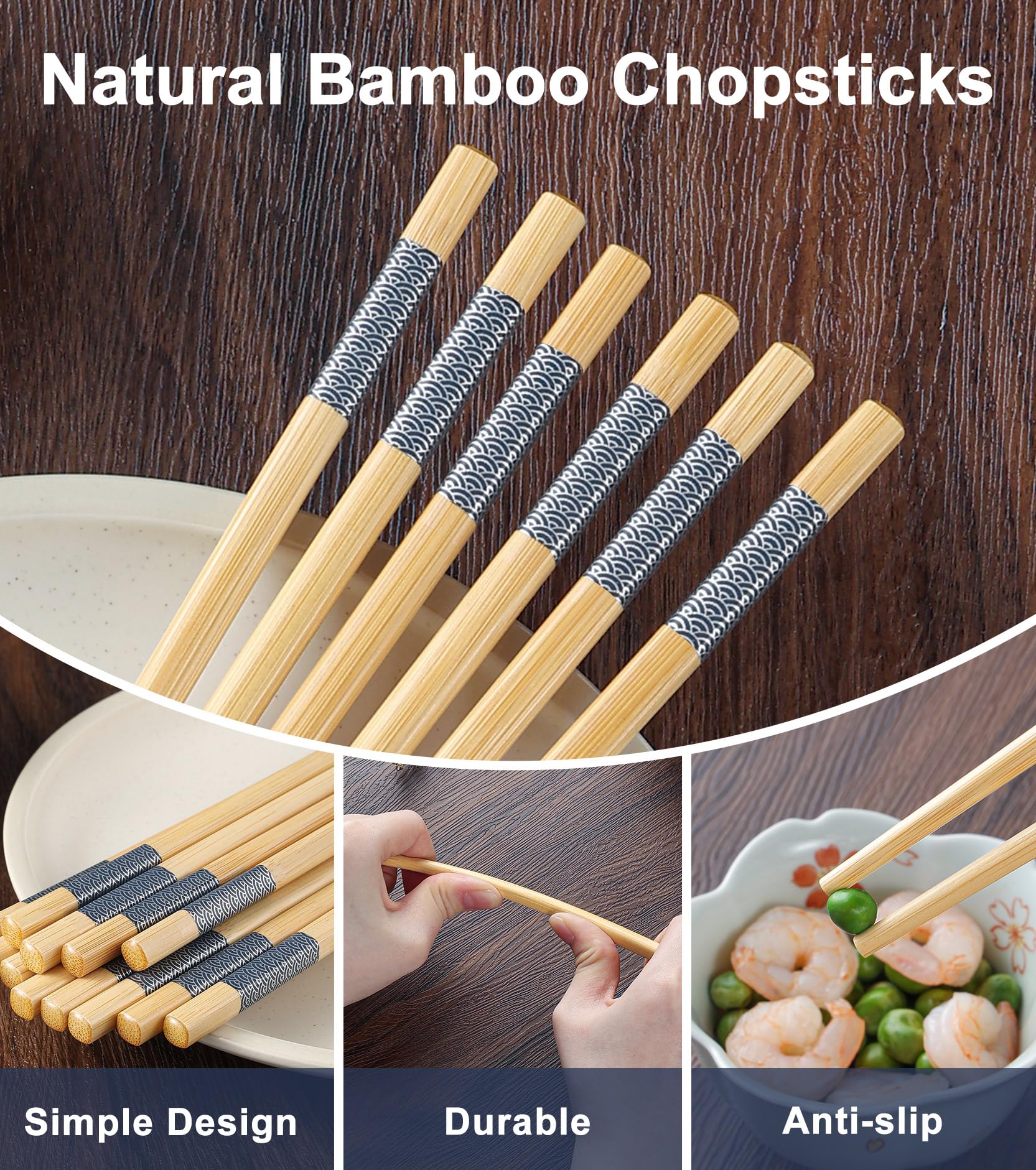 LOROTOCO palillos de bambú útiles en cocina y restaurantes domésticos.