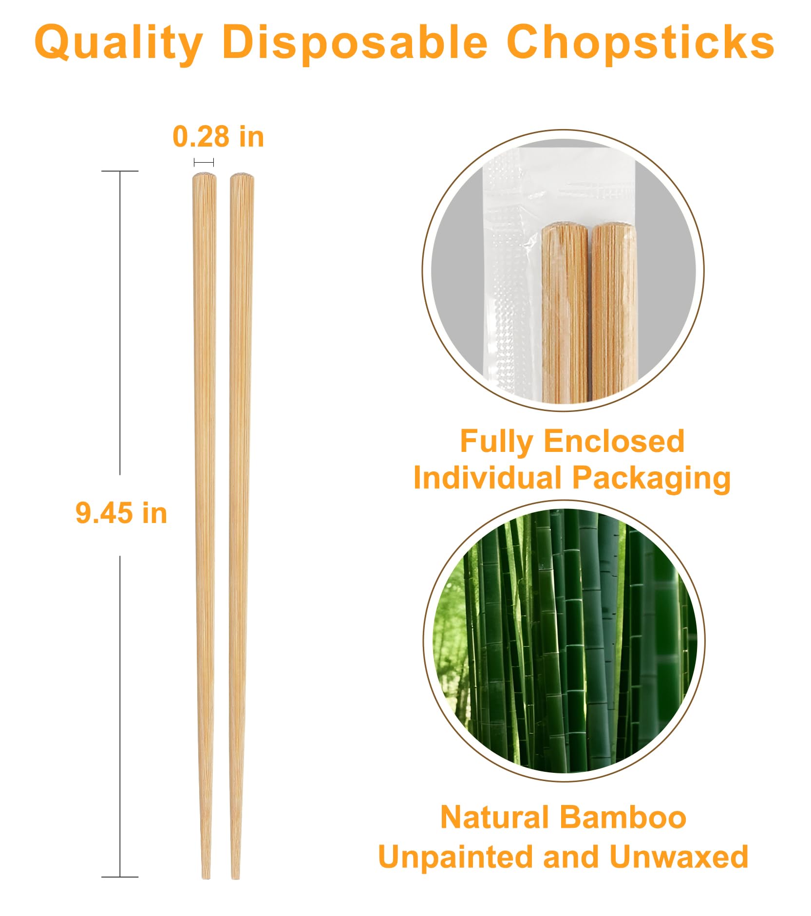 LOROTOCO palillos de bambú con pares separados, listos para usar.