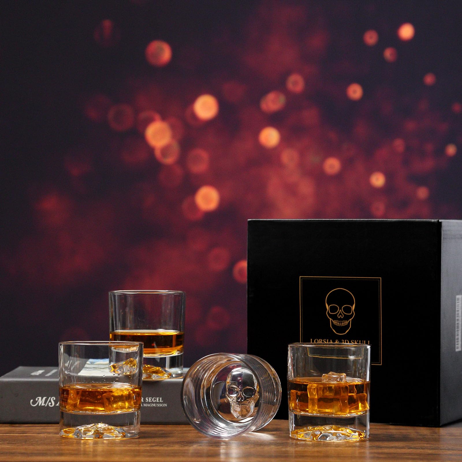 Vasos para cócteles de cristal con calavera de LORSIA, regalo único.