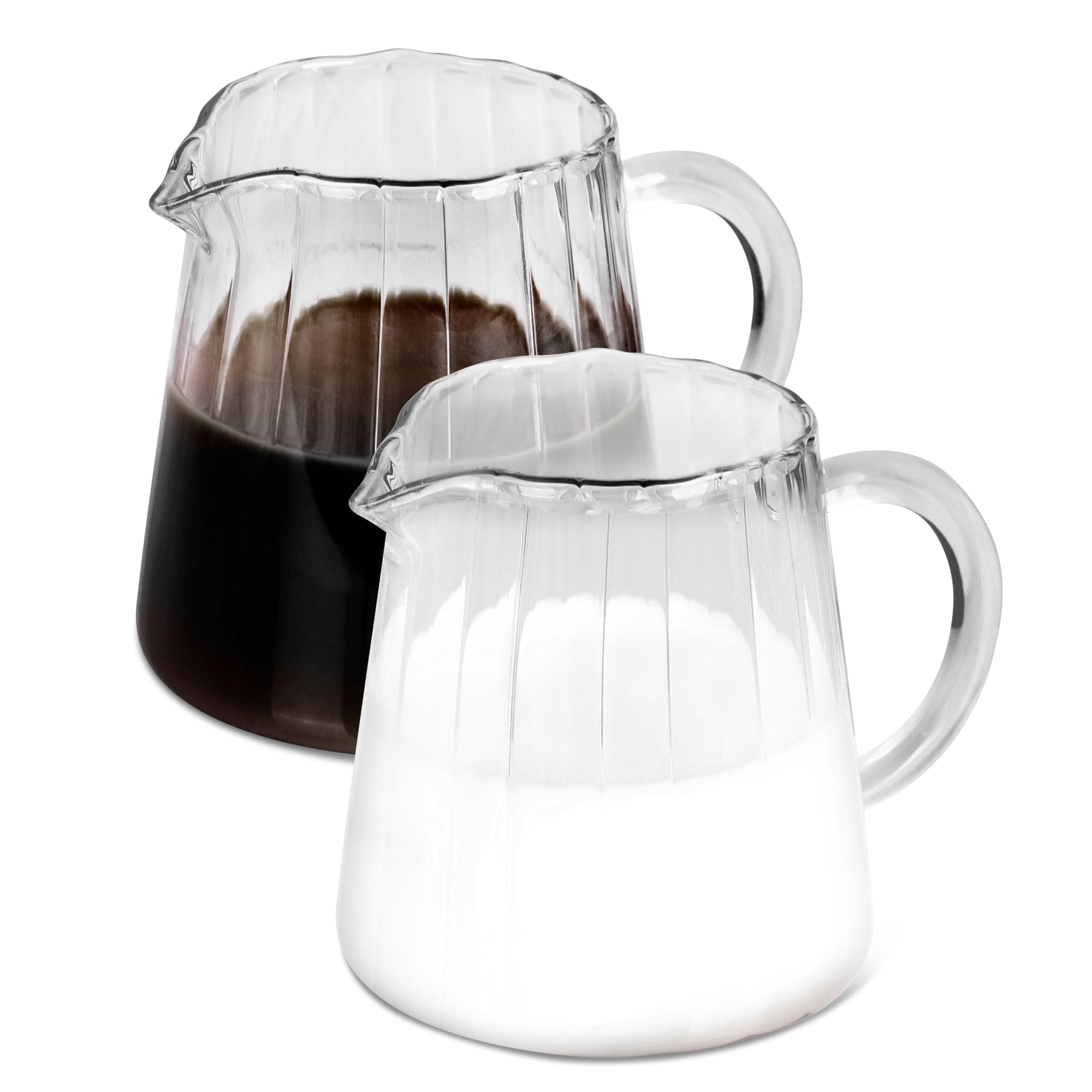 Jarra Loscarol con diseño de ola para leche, fácil de espumar y verter.