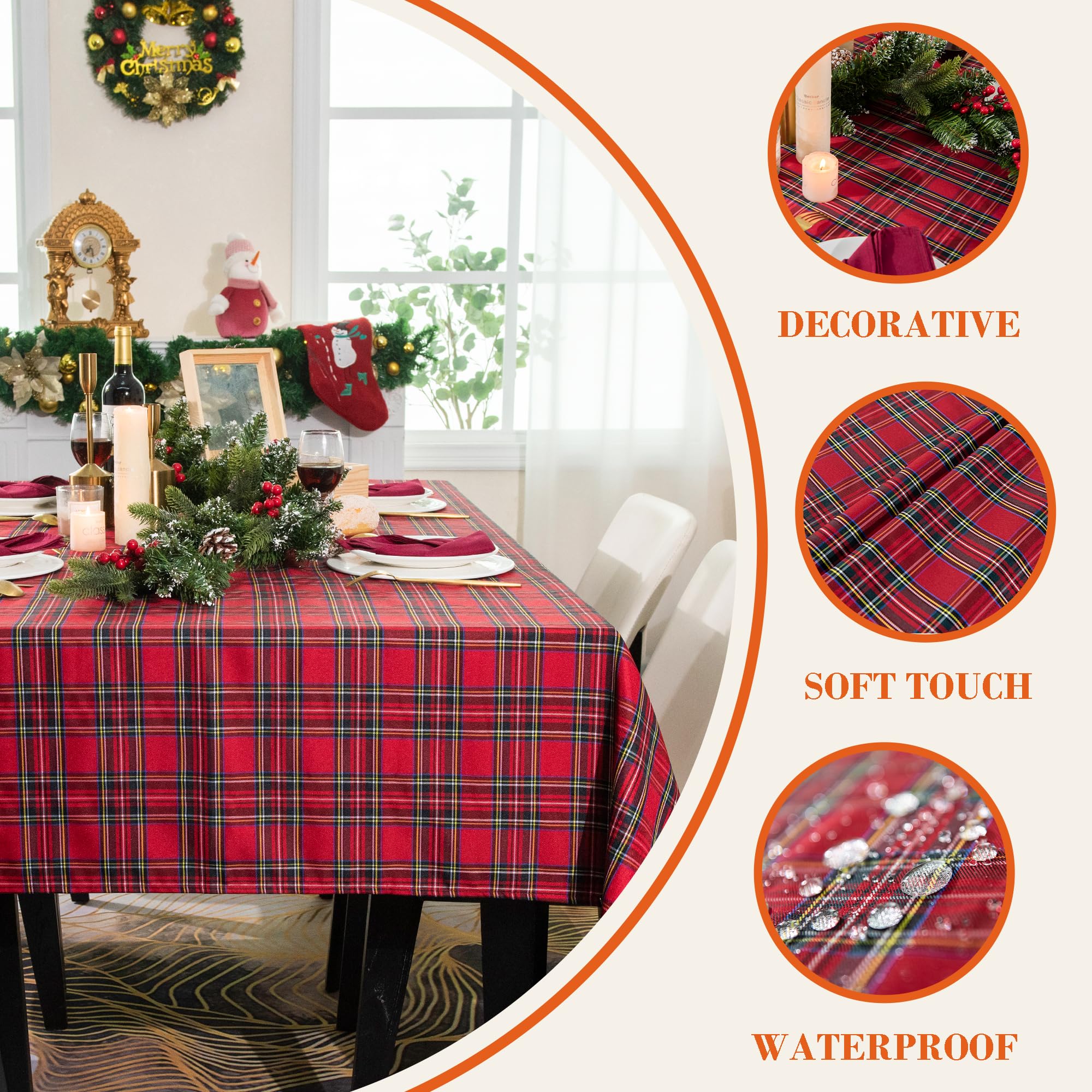 Mantel LOSIVISHE para ocasiones navideñas y reuniones, añade calidez festiva a la mesa.