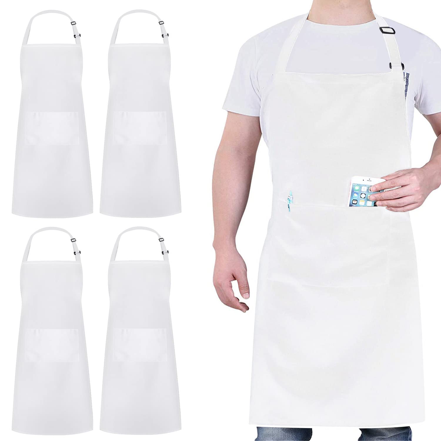 Delantal loteaf chef-impermeable blanco protege la ropa ante salpicaduras en la cocina
