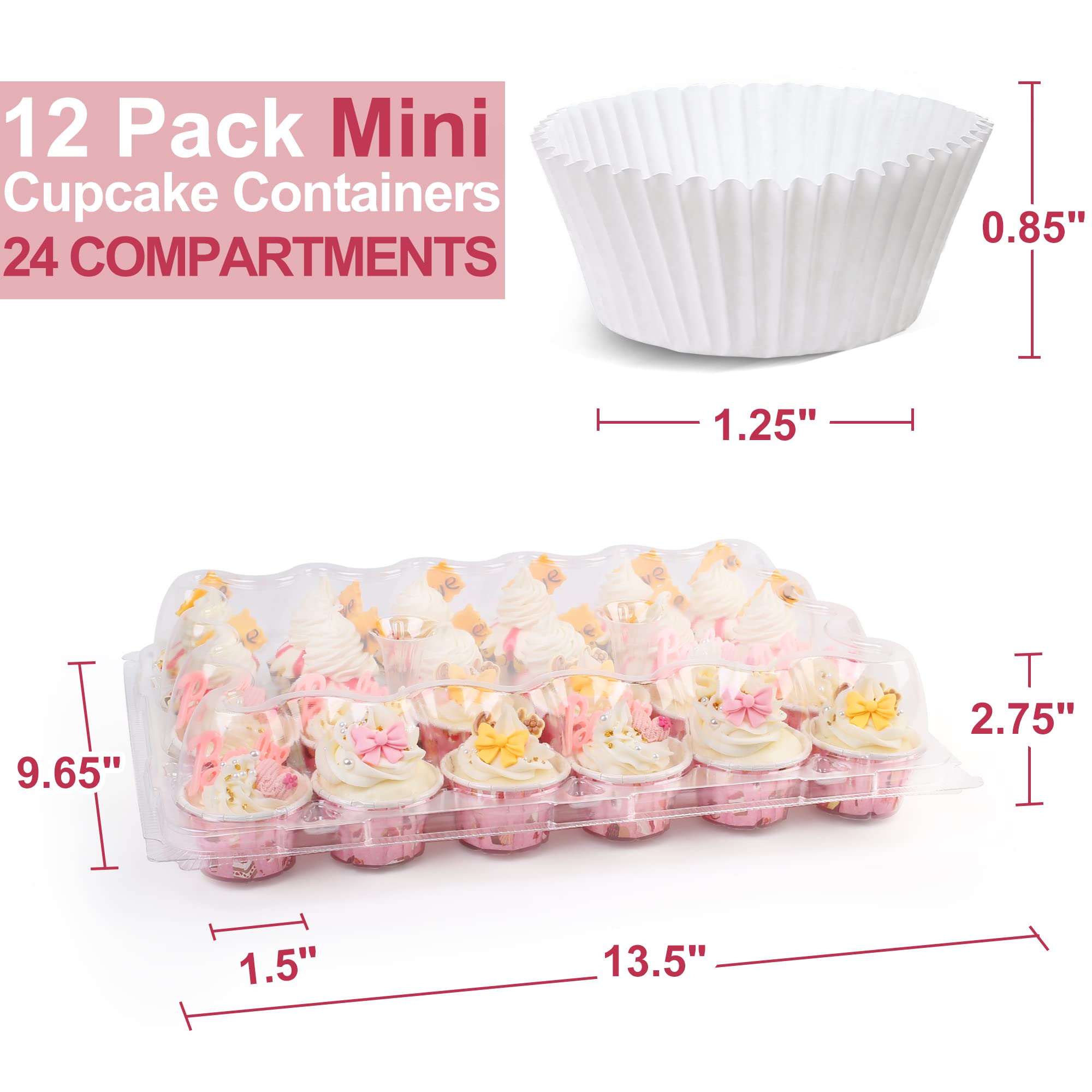 LotFancy 288 forros blancos para mini pasteles, listos para usar.