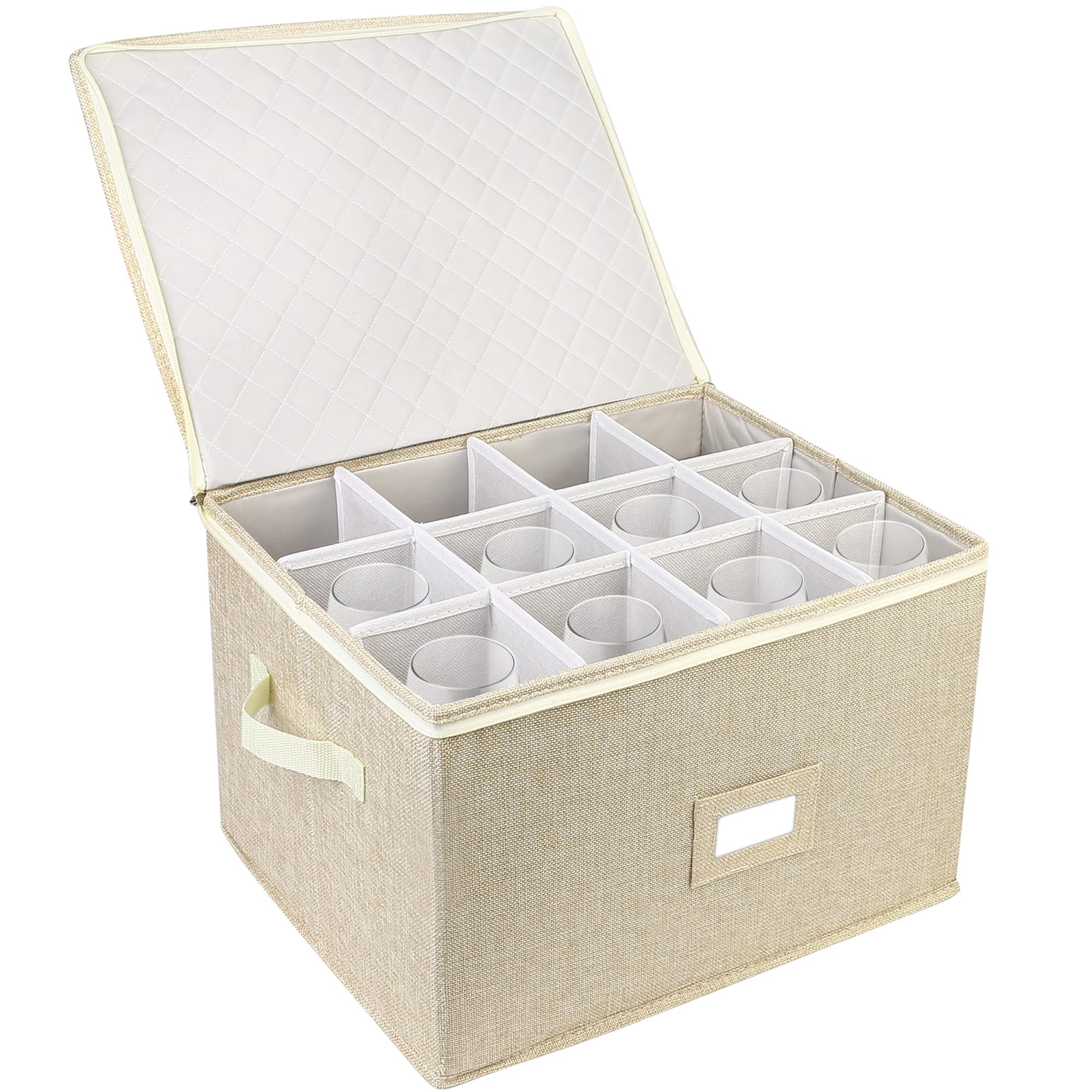LotFancy caja de almacenamiento para copas finas con protección dura.