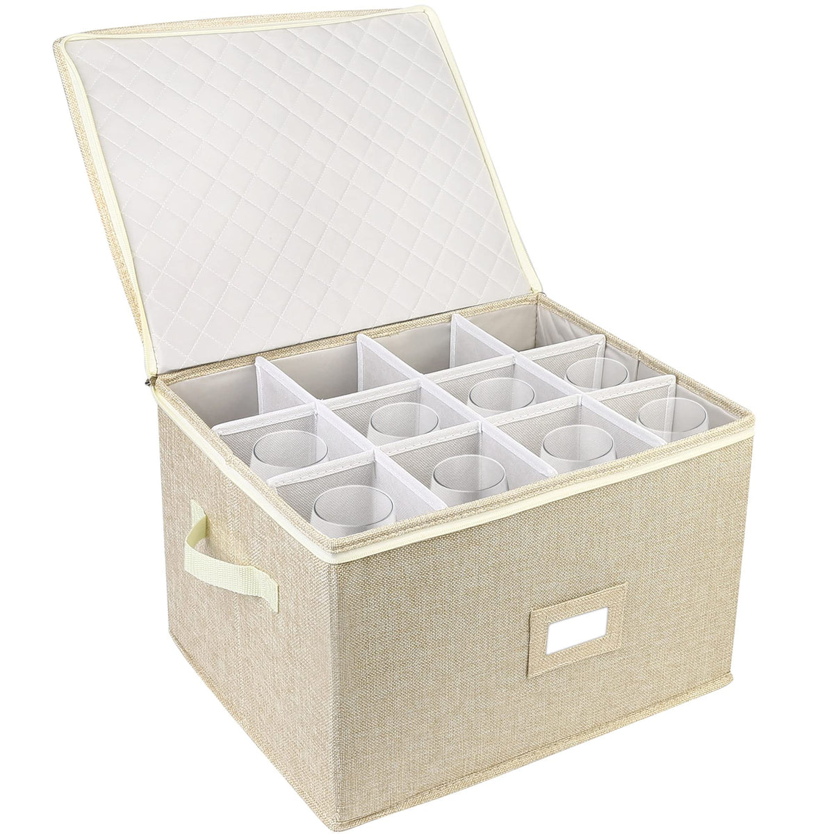 LotFancy caja de almacenamiento para copas finas con protección dura.
