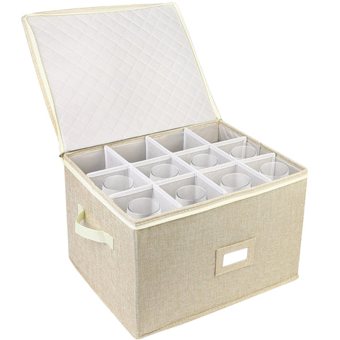 LotFancy caja de almacenamiento para copas finas con protección dura.