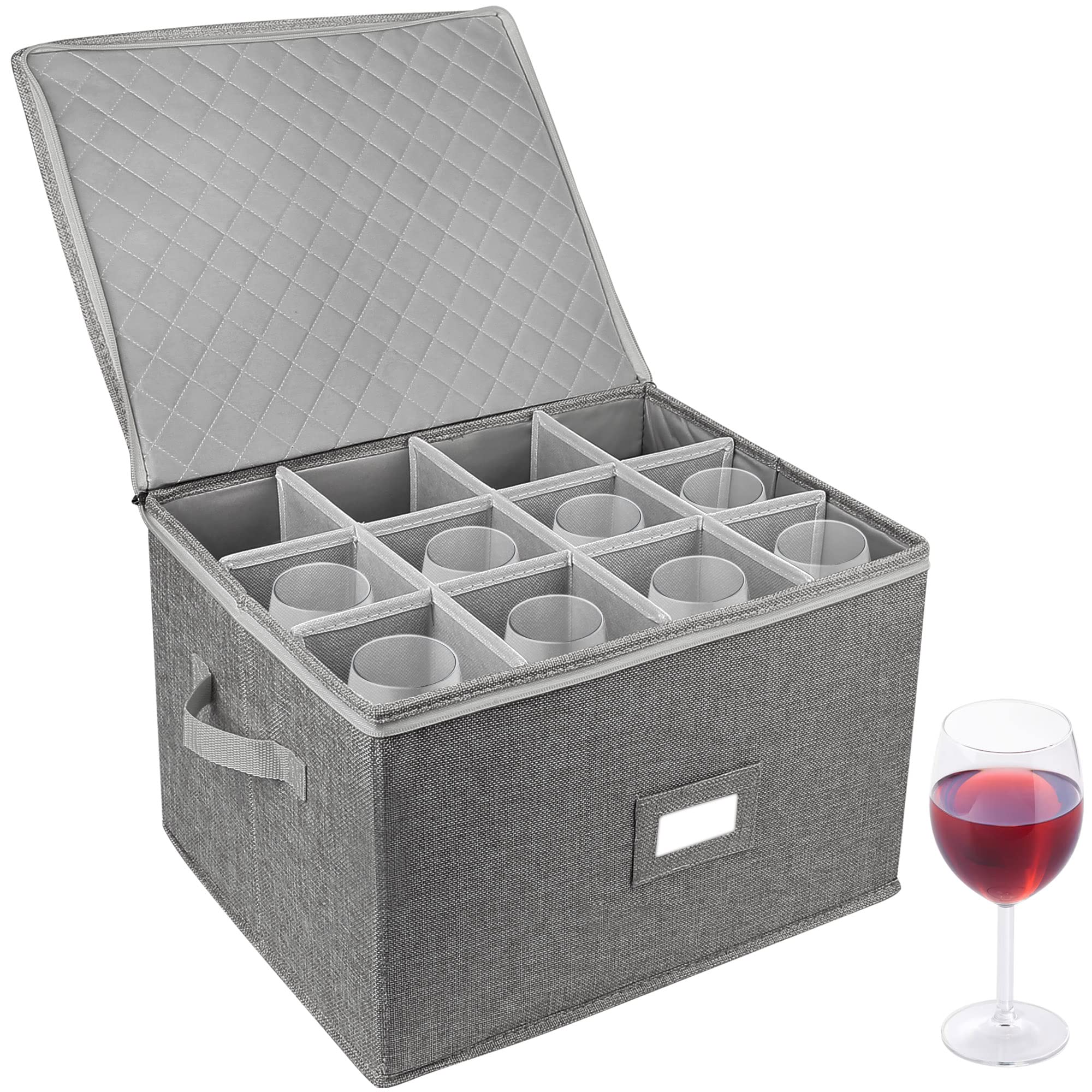 LotFancy compatibilidad-vajilla-cristal: organización eficiente para copas y vasos.