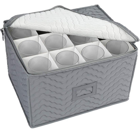LotFancy contenedor para almacenamiento de vasos de vino, organiza 12 copas de forma segura.