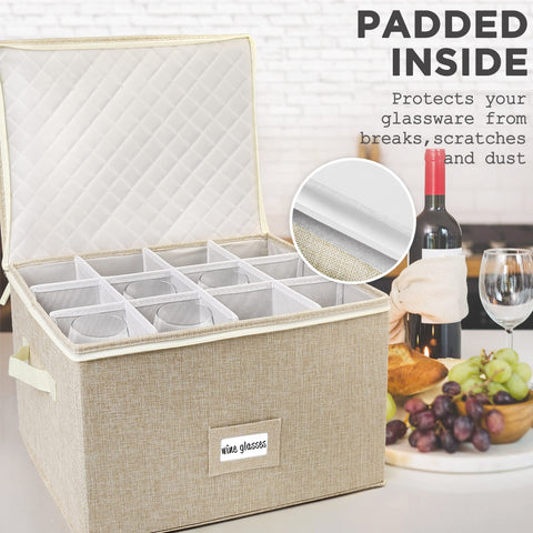 LotFancy espacio para 12 copas en 4x4 celdas.