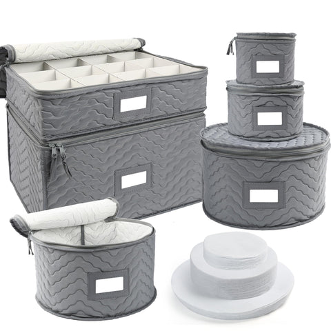 LotFancy estuche plato cena 6 piezas, protección suave para vajilla.