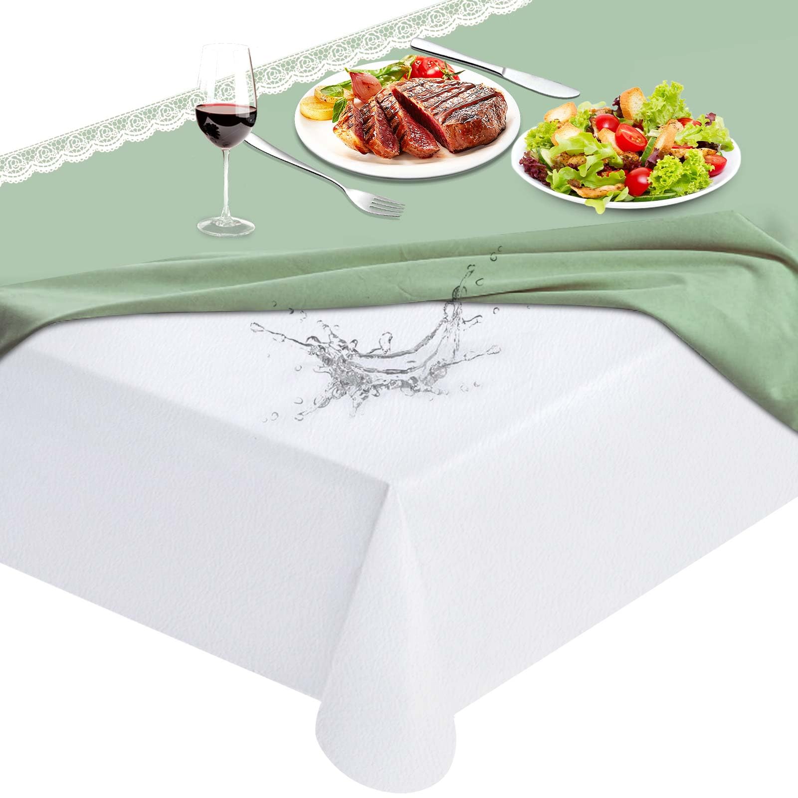 LotuFlor protector de mesa de vinilo impermeable, fácil limpieza ante derrames.