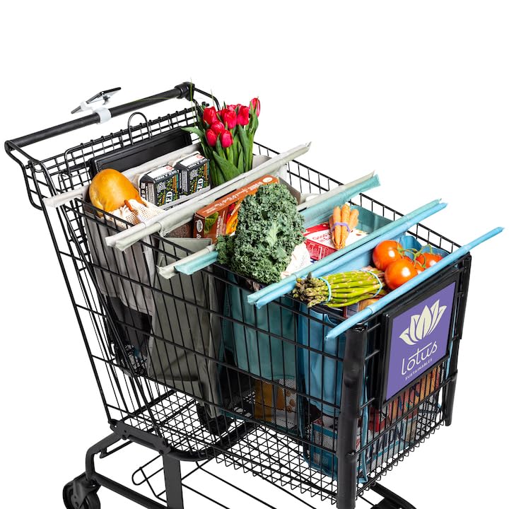 Bolsas Lotus tono terra, 4-pack, organización eficiente para la compra