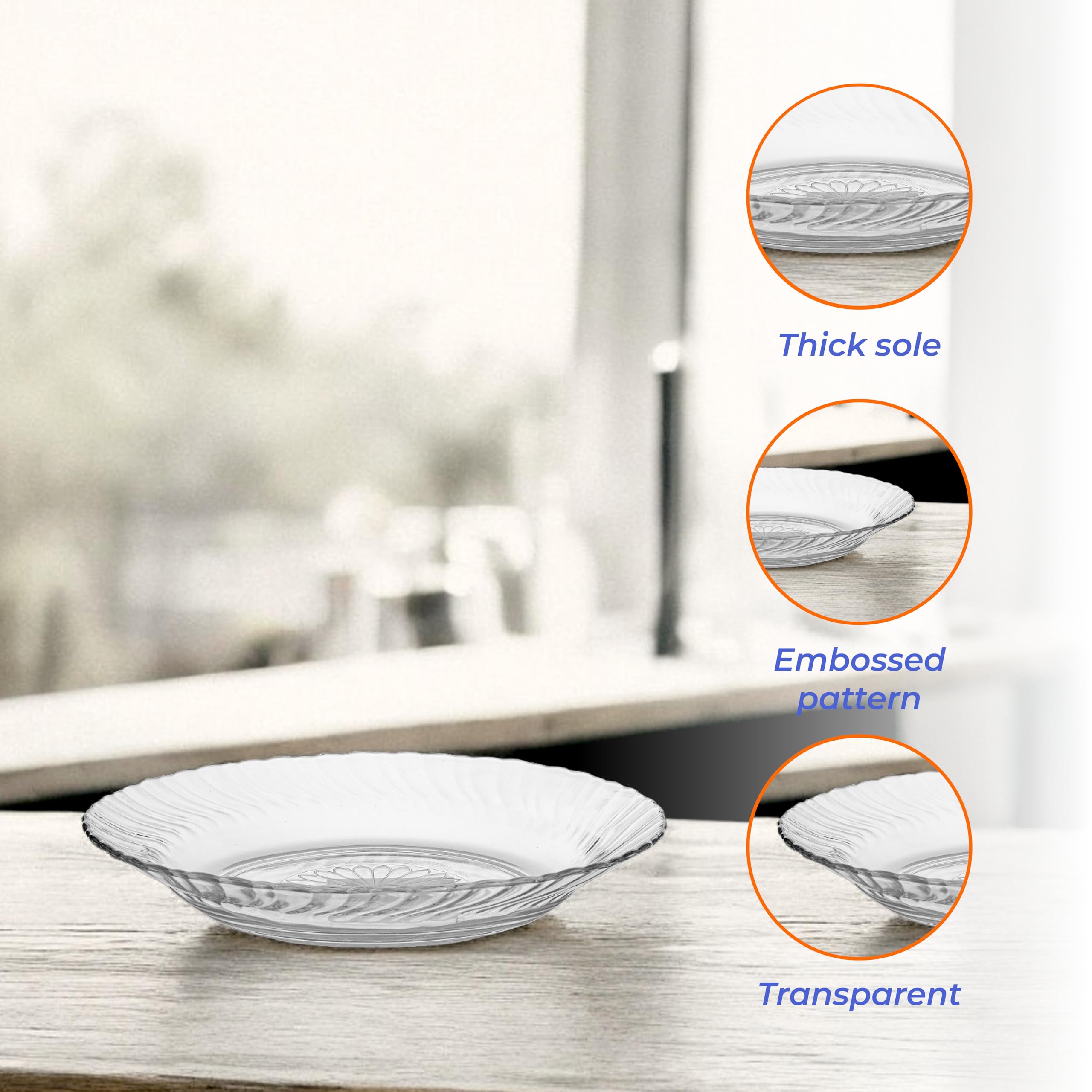 LOTUS GLASS: plato claro de 8,78 pulgadas para ensaladas y pastas.